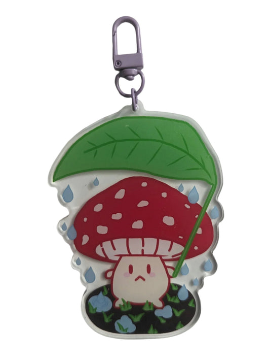 Mushroom Leaf Rain Acrylic Charm