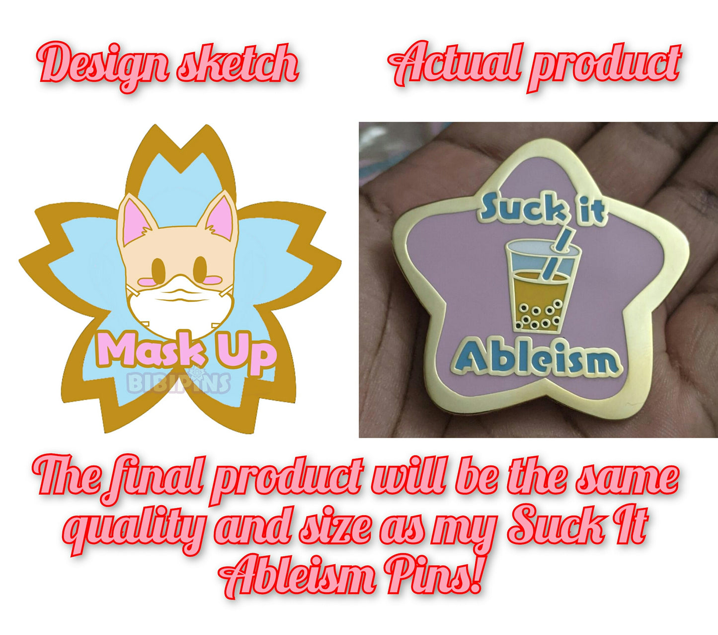 Cat Mask Up Pin (Pre-order)