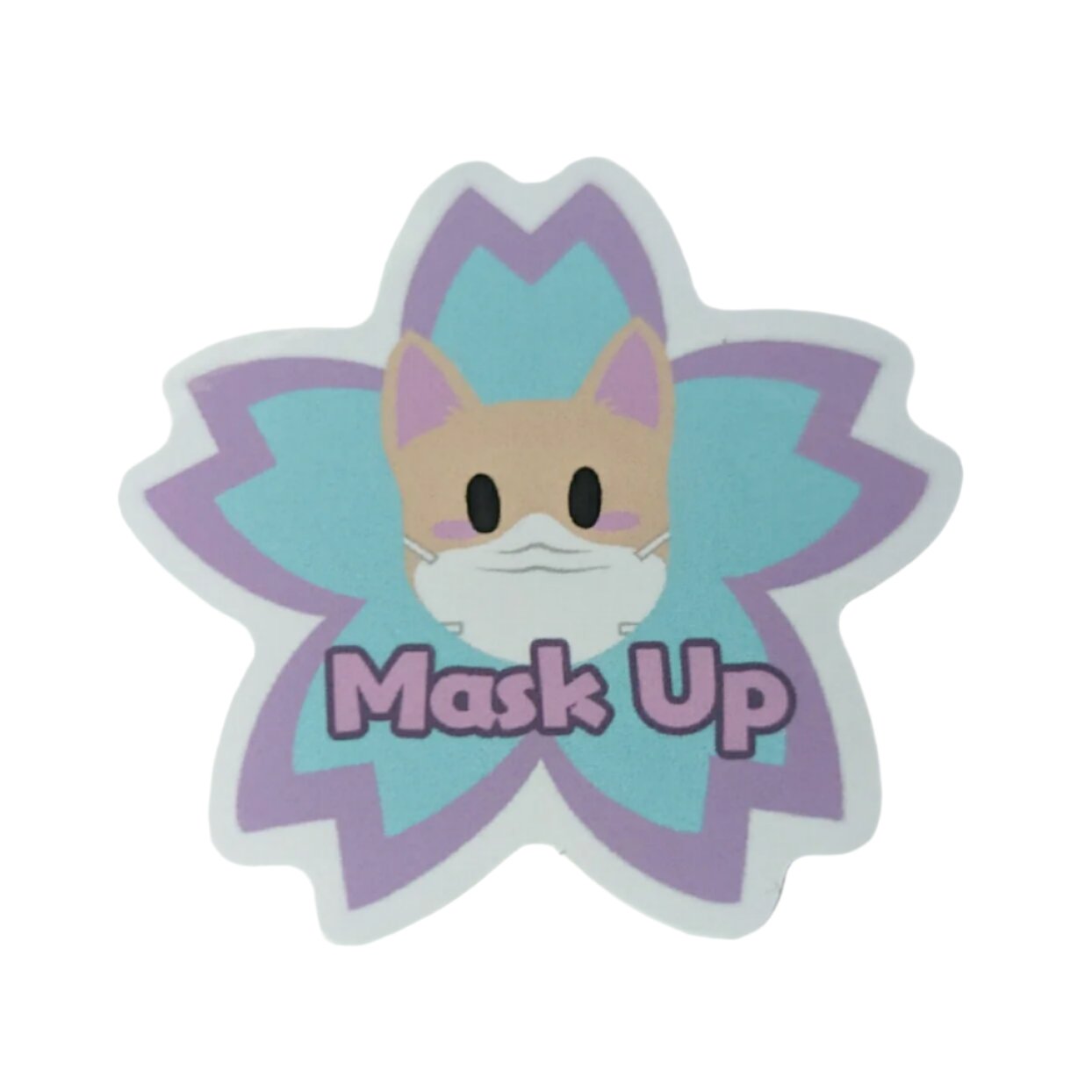 2" Cat Mask Up Sticker