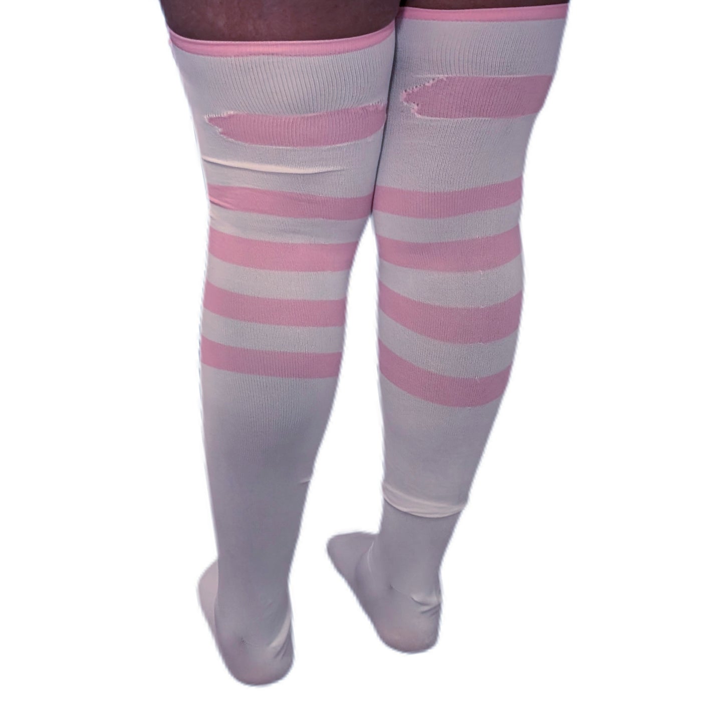 Bunny Striped Thigh High Compression Socks