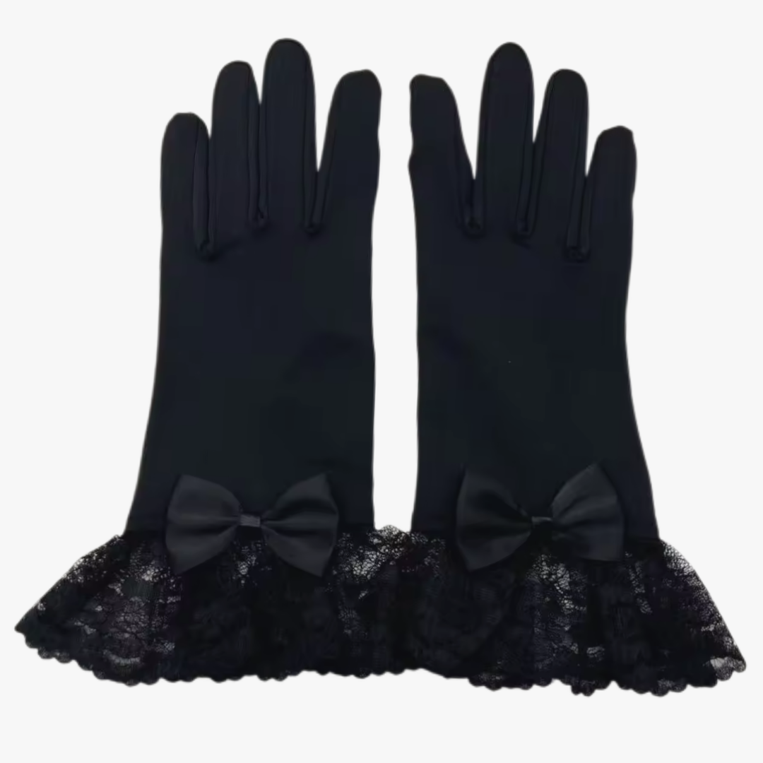 FullFinger Lace Bow Compression Gloves