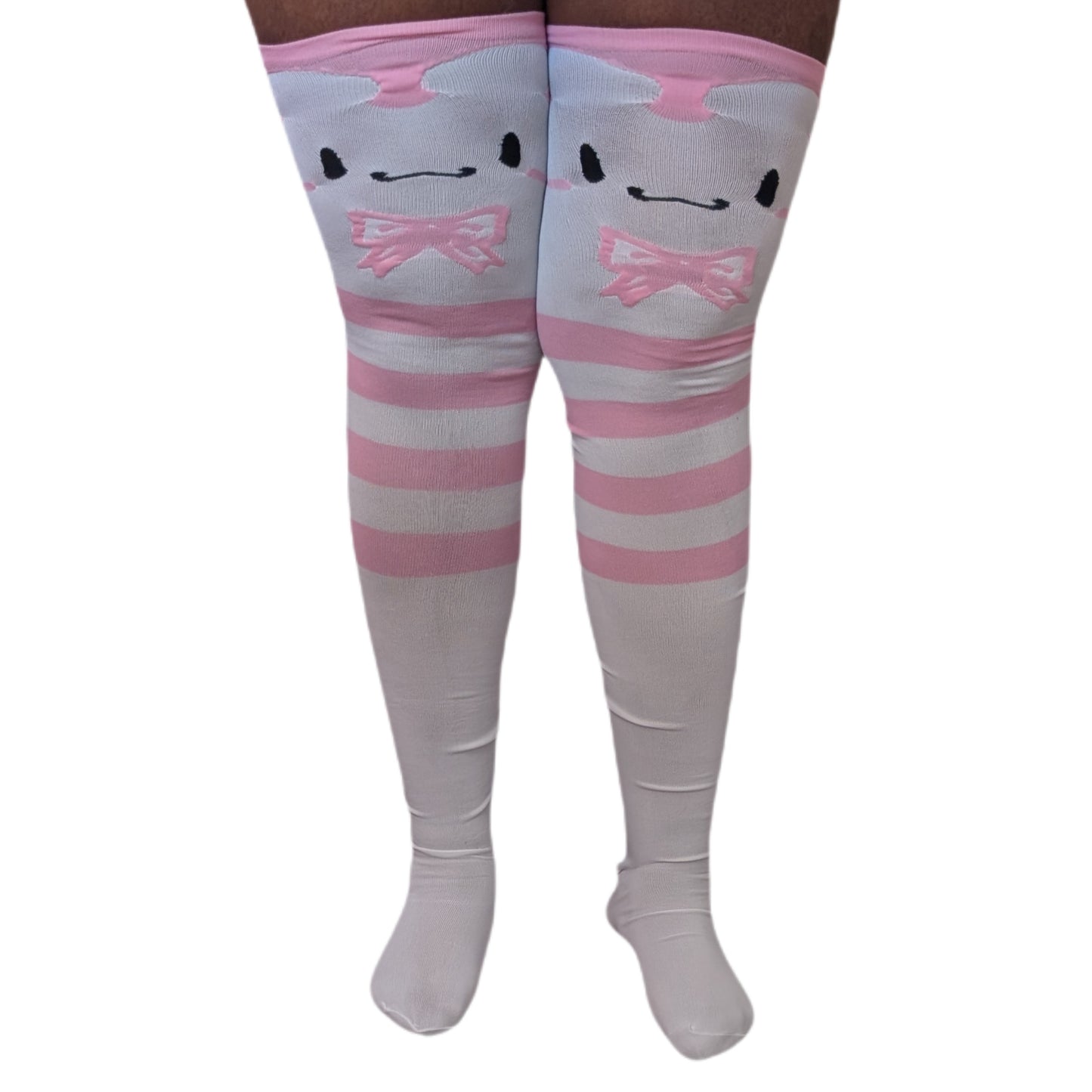 Bunny Striped Thigh High Compression Socks