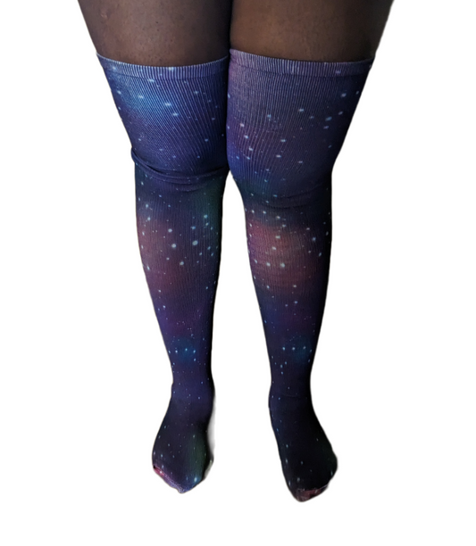 Galaxy Thigh High Compression Socks