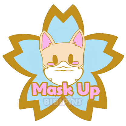 Cat Mask Up Pin (Pre-order)