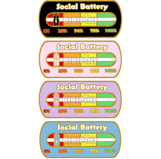 Sliding Social Battery Pin (Pre-Order | June 2024 Arrival)