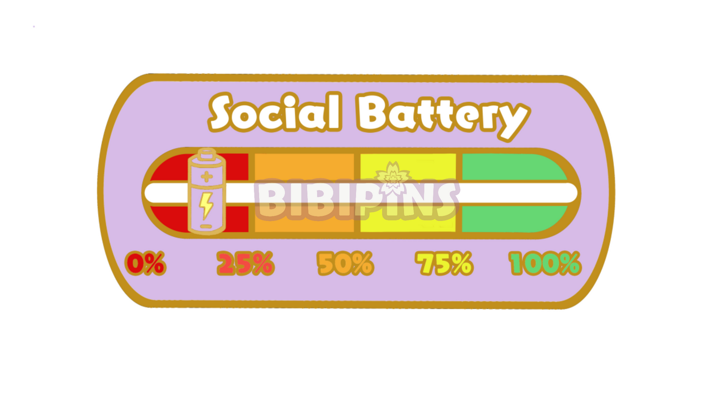 Sliding Social Battery Pin (Pre-Order | June 2024 Arrival)