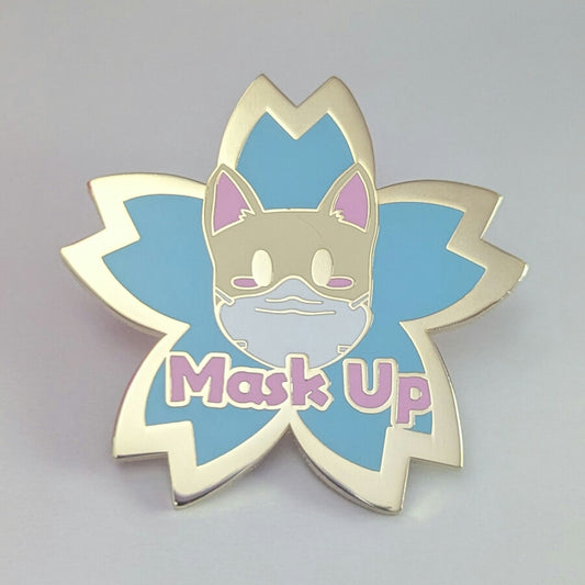 Cat Mask Up Pin