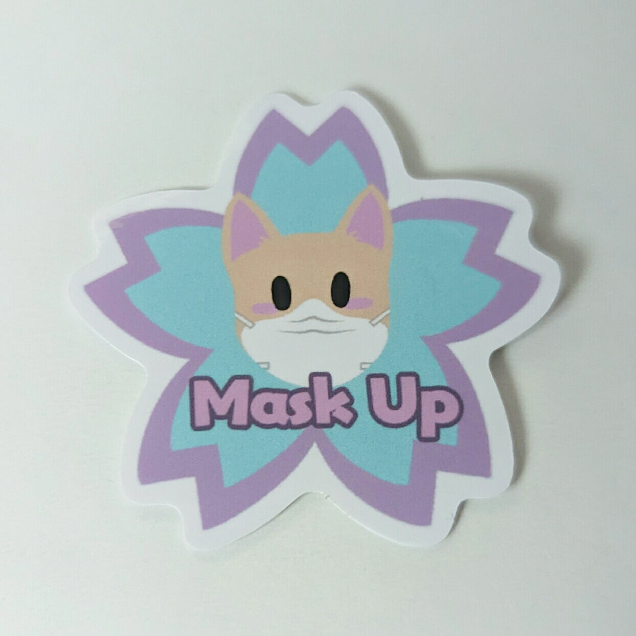 2" Cat Mask Up Sticker
