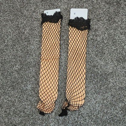 Fishnet Thigh High Compression Socks