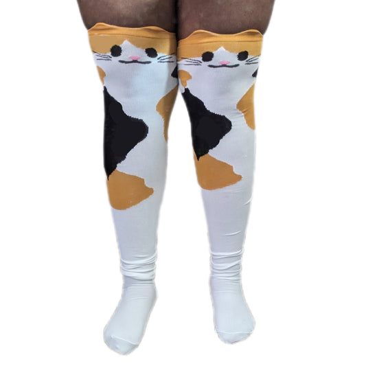 Calico Cat Thigh High Compression Socks (Pre-Order | November 2024 Arrival)