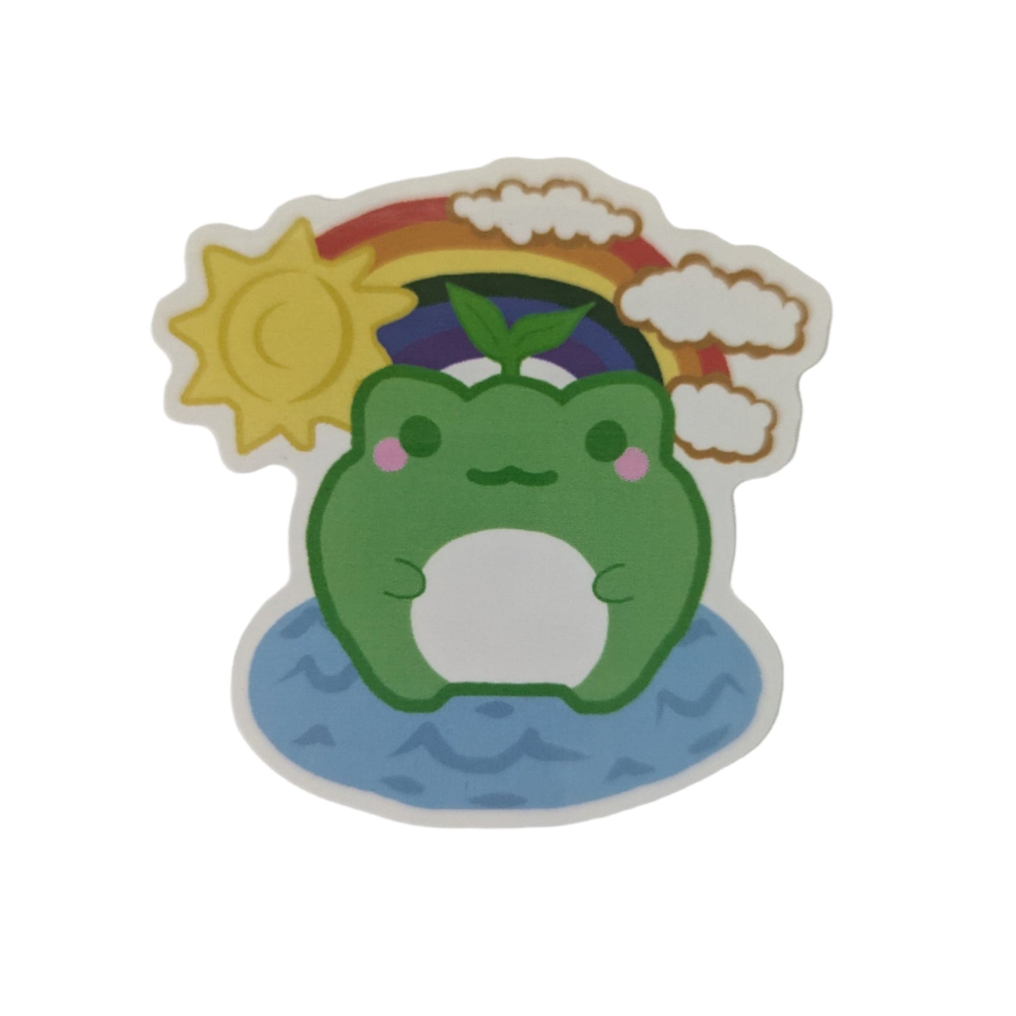 2.5" Froggy Leaf Rainbow Sticker