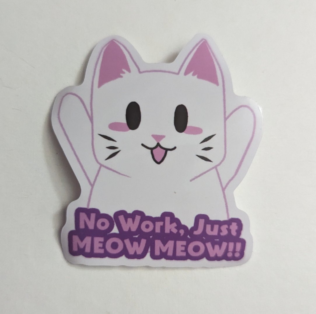 2.5" No Work Cat Sticker