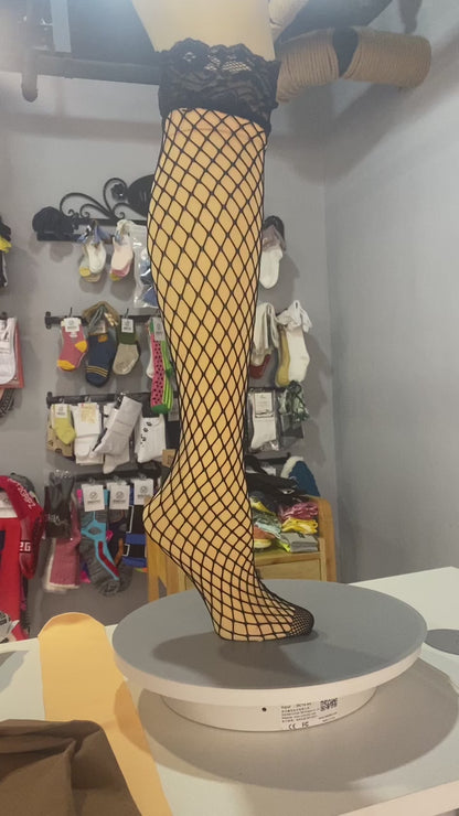 Fishnet Thigh High Compression Socks