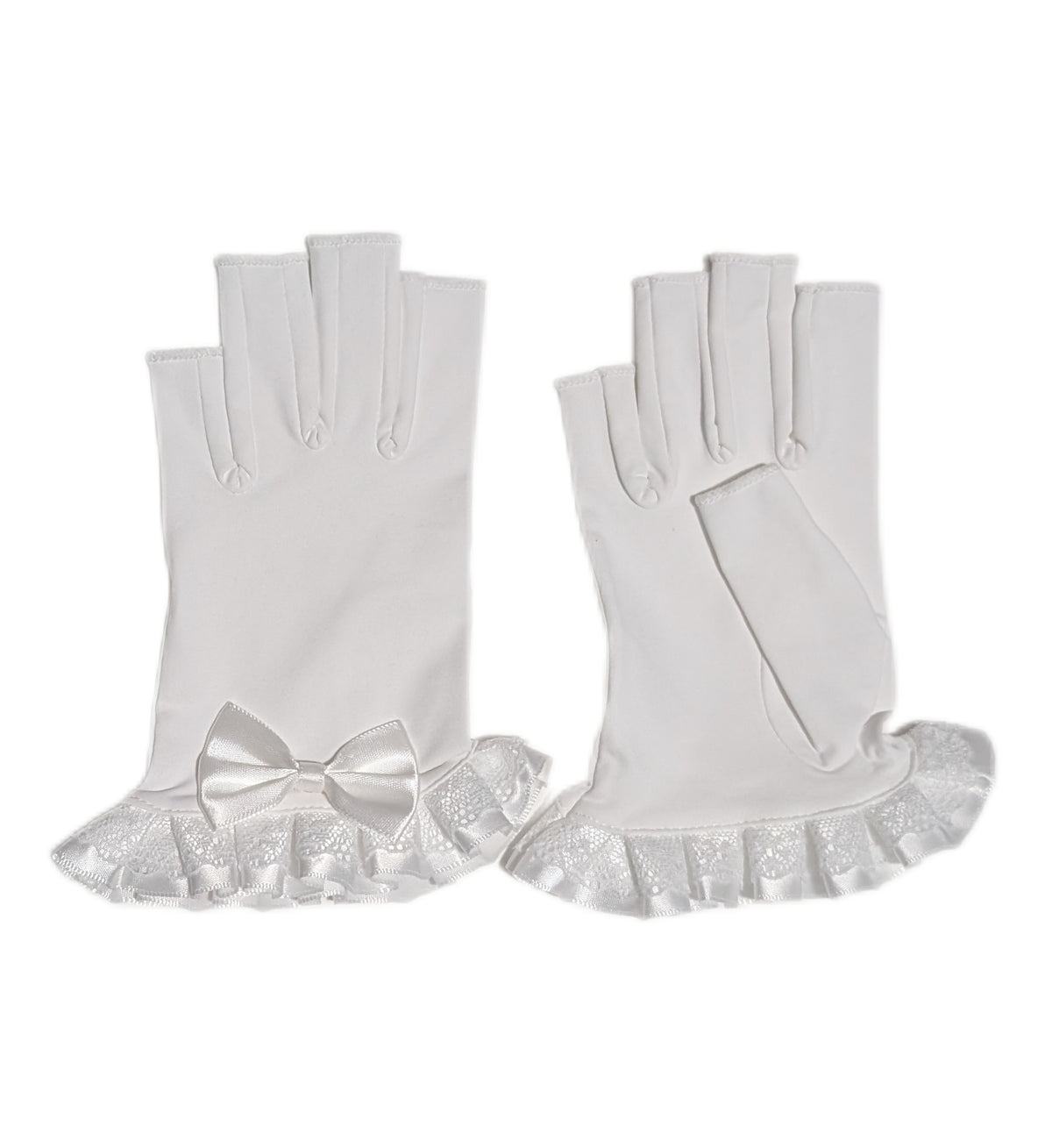 Fingerless Lace Bow Compression Gloves