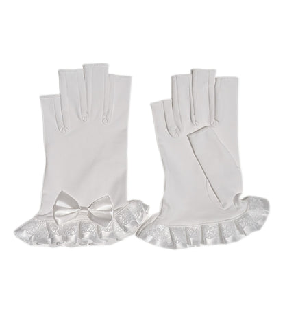 Fingerless Lace Bow Compression Gloves
