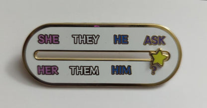 Sliding Pronoun Scale Pin