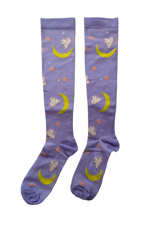 Moon Bunny Compression Socks