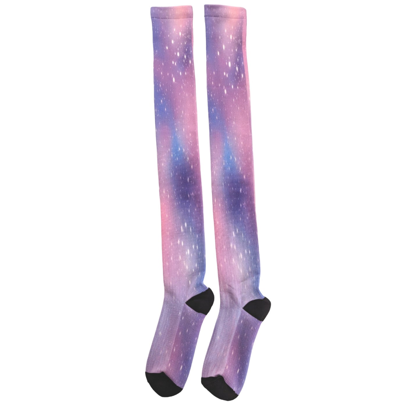 Pastel Galaxy Thigh High Compression Socks