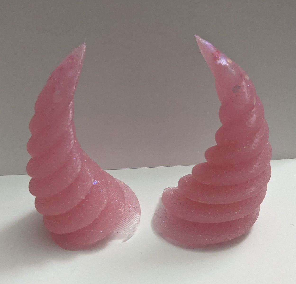 Pink Curved Rigged Horns