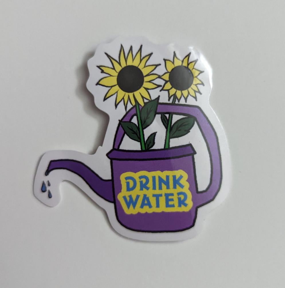 2" Drink Water Sticker
