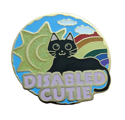 Sun Cat Glitter Pin